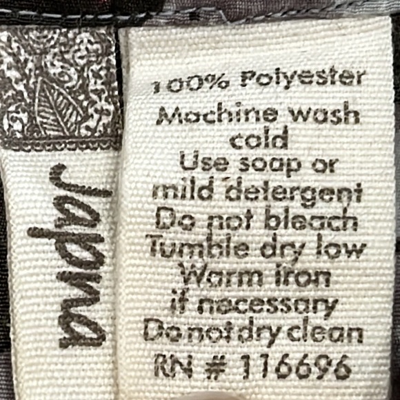 Japna Brown Pink Multi Colored Abstract Floral Short Sleeved Blouse Top Sz M - Picture 9 of 10